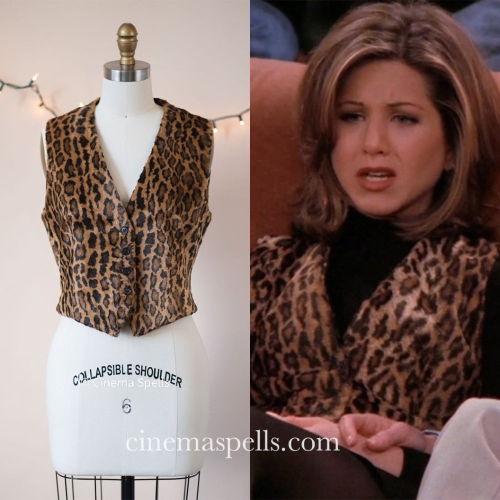 Vintage 1990s Leopard Vest As Seen On Rachel Green On Friends (P4,) 90s
